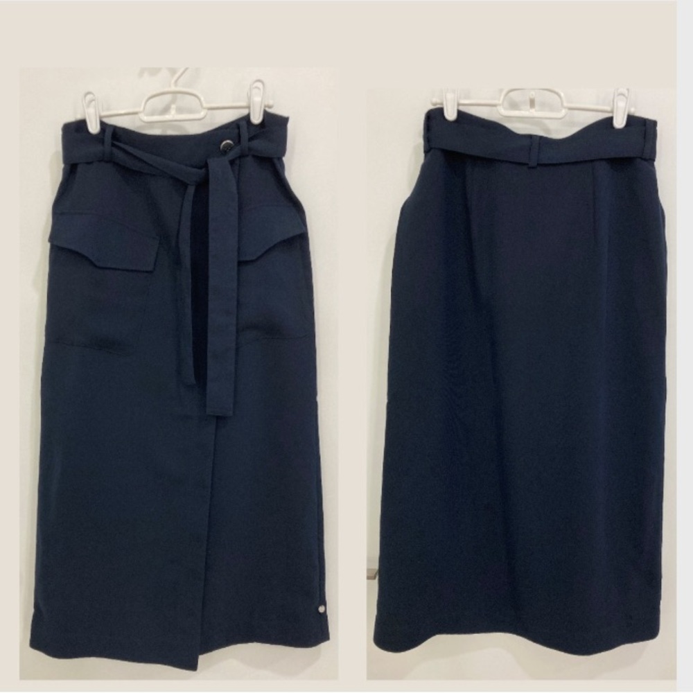 Scotch & Soda Navy Blue Wrap Cargo Skirt M $145 - Picture 2 of 5